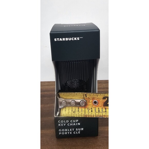 Starbucks Winter 2024 Black Pleated Cold Cup Keychain New Stocking Stuffer - Picture 6 of 6